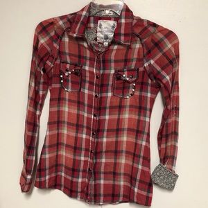 ROAR Passion to Cowgirl Plaid Shirt Sz Small